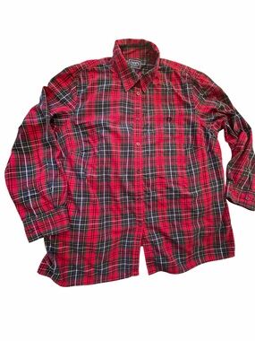 Chaps Women’s Red Plaid Button-Down Shirt-Size 2X